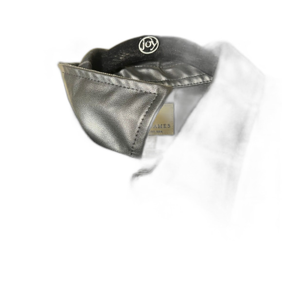 Scott James Black Plaid Flannel Faux Leather Flip Cuff Large England Modern Prep - Picture 5 of 12